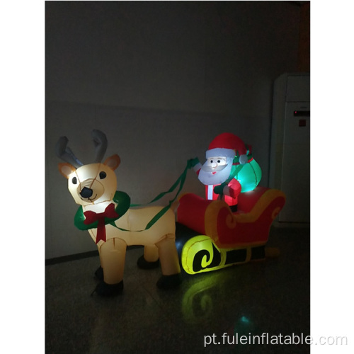 Trenó inflável Santa Reindeer de férias